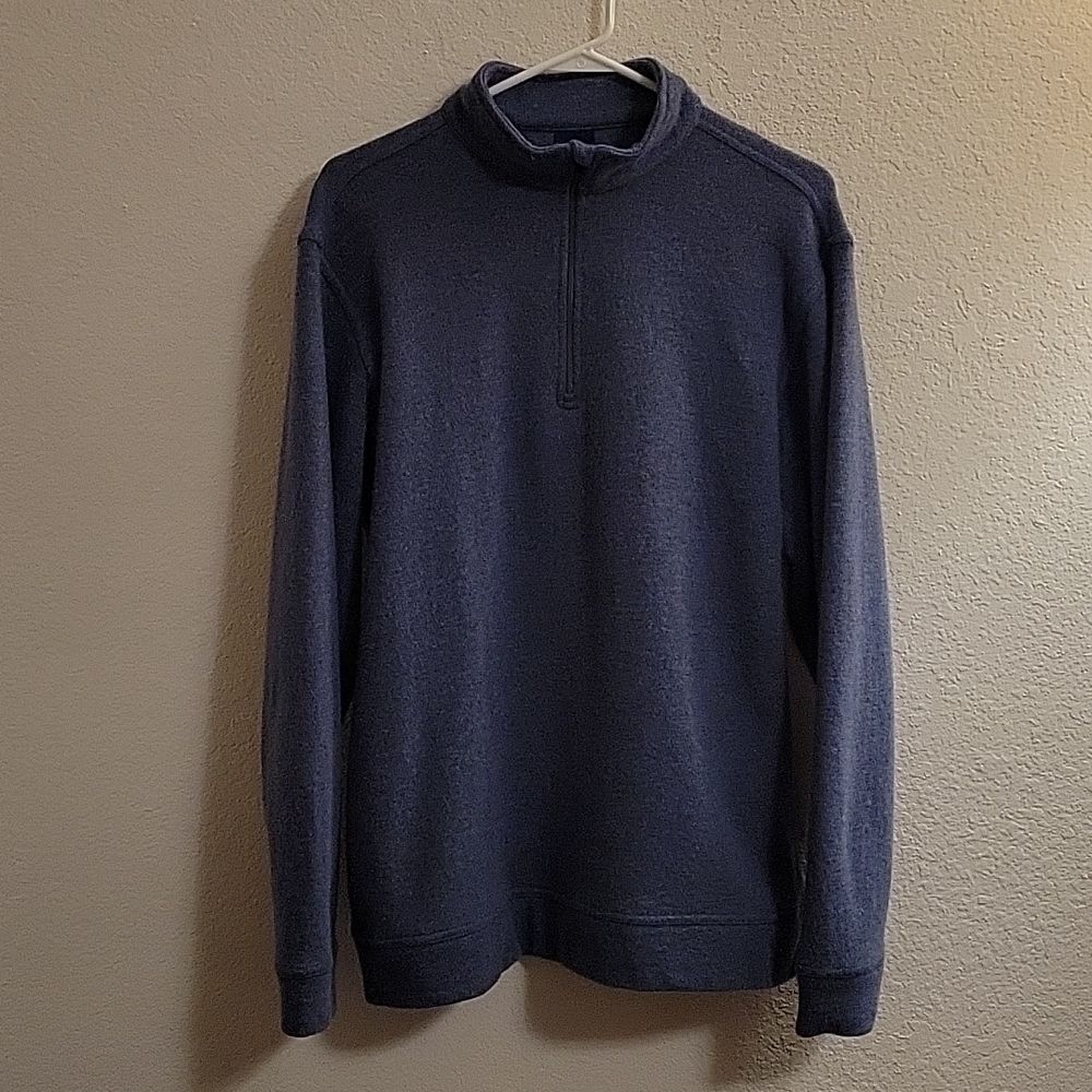 Dunning 1/4-zip Merino Wool Blend Sweater - Heather Blue - Large